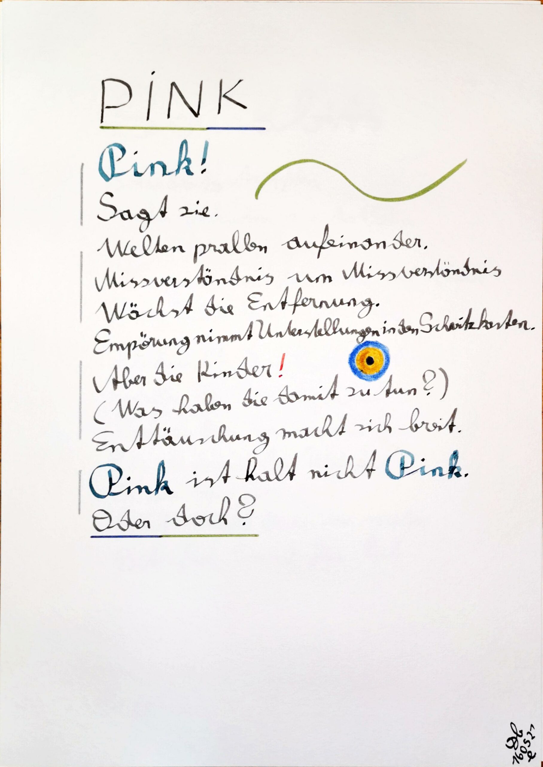 #39Plus3Poems - Pink - handschriftlich